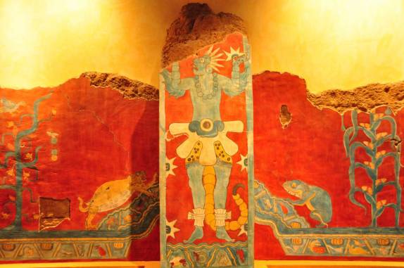 Murais toltecas no Museu Nacional de Antropologia, na Cidade do México, capital do país